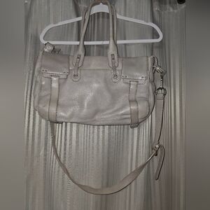 Vince Camuto Pebbled Leather Shoulder Bag in Light Taupe